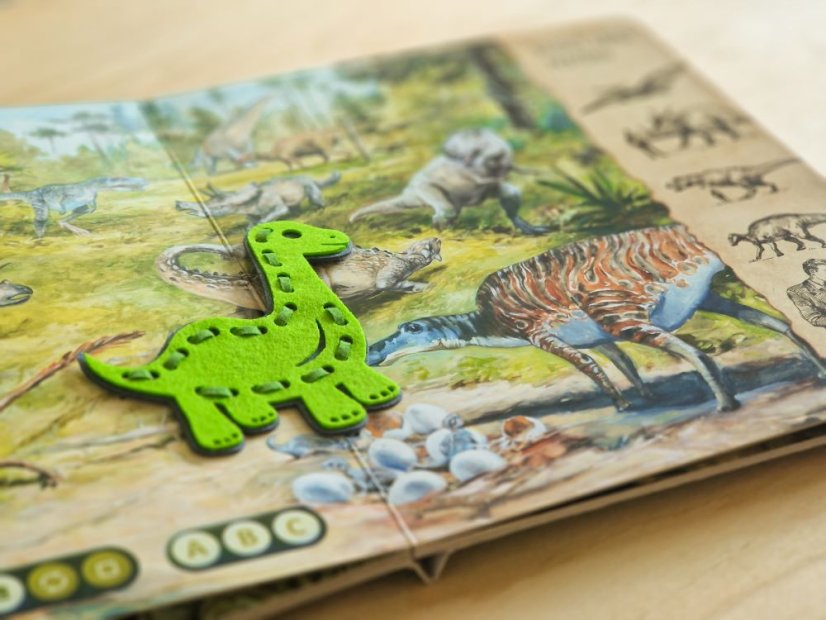 Provlékačka dinosaurus - tvoření pro děti - Velikost sady: 5 ks provlékaček (32 Kč/ks), Barva provlékačky: oranžová