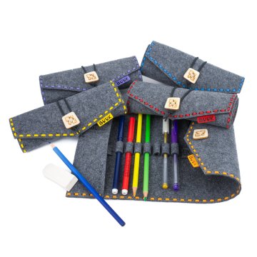 Penál BUUK: Kreativní sada pro děti - do školy i pracovních činností + video šití knoflíku