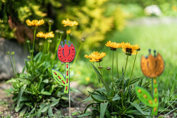 Prevliekačka – tulipán - Velikost sady: 5 ks prevliekačiek, Barva provlékačky: žľtá