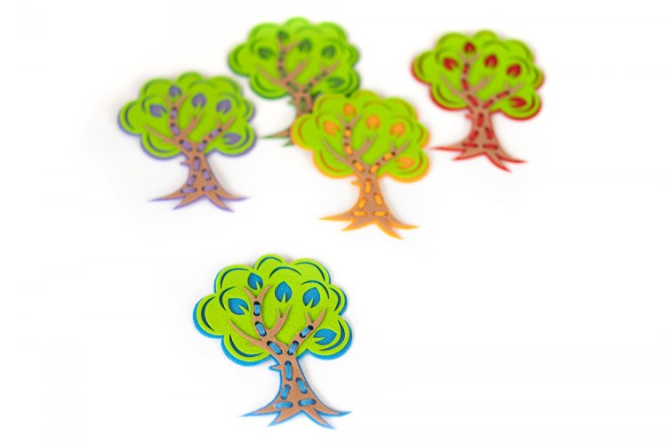 Prevliekačka - strom - Velikost sady: 10 ks prevliekačiek, Barva provlékačky: modrá