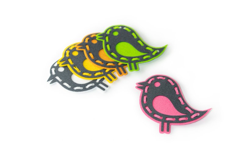 Prevliekačka – vtáčik - Velikost sady: 10 ks prevliekačiek, Barva provlékačky: žľtá